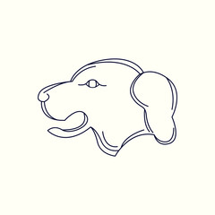 Dog Mono Line Logo. Dog Mascot Logo. Logo Template. Dog vector illustration.