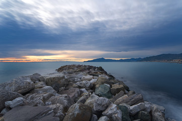 Sunset on Ligurian sea - Tigullio gulf - Long exposure