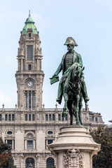 Obraz premium Statue of Peter IV of Portugal in Porto