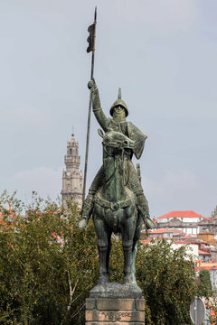 Statue of Vimara Peres in Porto, Portugal.