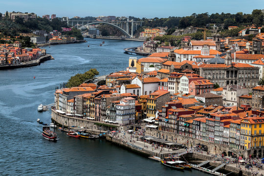 View of Porto and the Douro River from the Dom Luis I Bridge