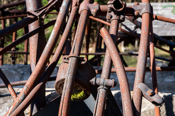 old farm houses and ruins at the santanoni great camp