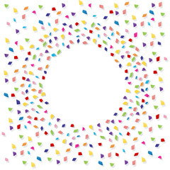Konfettivorlage im Kreis als Hintergrund