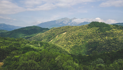 Obraz premium Summer panorama of Apennines mountains, Italy