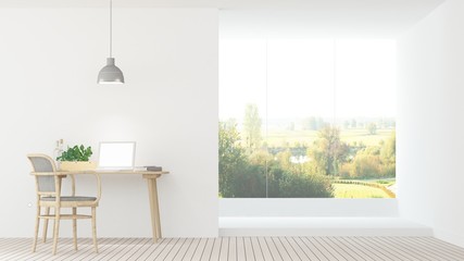  Interior relax space  3d rendering and background nature in hotel