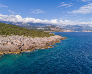 Aerial view of the coast of Montenegro