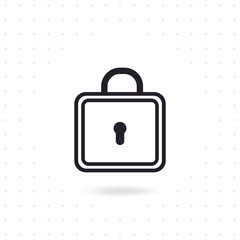 Padlock icon. Lock icon in flat style. Vector security locked concept. Flat line vector illustration