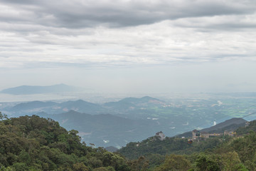 Nice mountain landscape sunset view from Ba Na Hill, Da Nang Vietnam Feb 2017