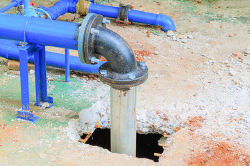 plumbing tube New repair On the hole cement floor