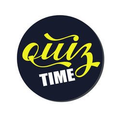 Banner Design with lettering Quiz time. Vector illustration.