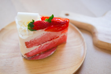 Strawberry crepes cake with strawberry