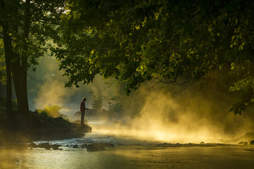 Roaring River State Park near Cassville, Missouri. Known for its trout park and clear river. Campground, conference center and hotel...Photo by Kyle Spradley | © Kyle Spradley Photography - obrazy, fototapety, plakaty