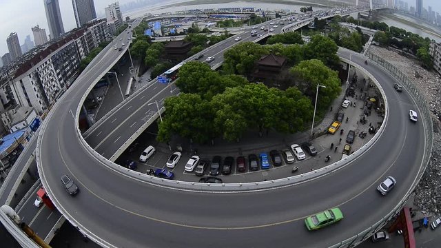 Urban ring-shaped overpass in China
4K, video