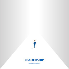 Businessman stand in spotlight, business concept of leadership, talent, outstanding, creative and power to lead the team become successful.