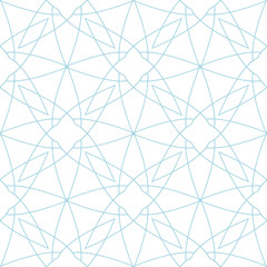 White and blue geometric ornament. Seamless pattern