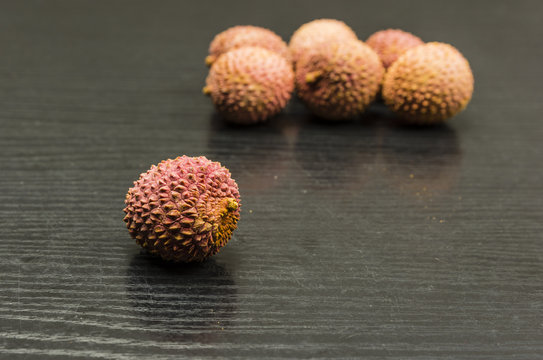 Lychee fruit on the table.