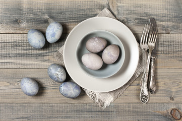 Natural dyed grey Easter eggs