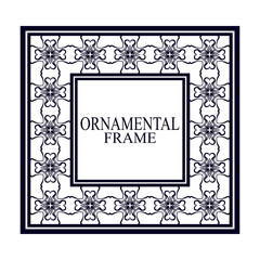 Vintage ornamental frame. Luxury elegant ornament. Flourished border. Element for brochures. Template for design. Vector illustration