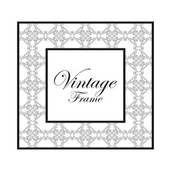 Vintage ornamental frame. Luxury elegant ornament. Flourished border. Element for brochures. Template for design. Vector illustration