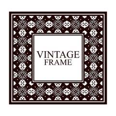 Vintage ornamental frame. Luxury elegant ornament. Flourished border. Element for brochures. Template for design. Vector illustration