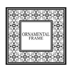 Vintage ornamental frame. Luxury elegant ornament. Flourished border. Element for brochures. Template for design. Vector illustration
