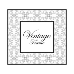 Vintage ornamental frame. Luxury elegant ornament. Flourished border. Element for brochures. Template for design. Vector illustration