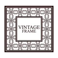 Vintage ornamental frame. Luxury elegant ornament. Flourished border. Element for brochures. Template for design. Vector illustration
