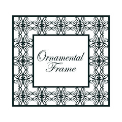 Vintage ornamental frame. Luxury elegant ornament. Flourished border. Element for brochures. Template for design. Vector illustration