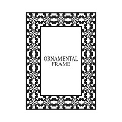 Retro ornamental frame. Flourished ornate border. Luxury elegant ornament. Vintage element. Template for design. Vector illustration