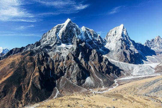 Great mountains on Himalayas in Nepal