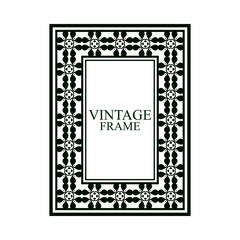 Retro ornamental frame. Flourished ornate border. Luxury elegant ornament. Vintage element. Template for design. Vector illustration