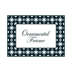 Retro ornamental frame. Flourished ornate border. Luxury elegant ornament. Vintage element. Template for design. Vector illustration