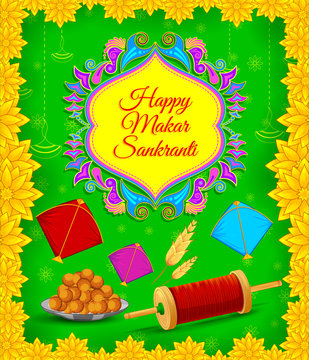 illustration of happy makar sankranti