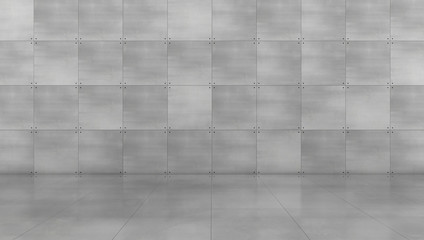 Gray cement wall background, space rectangular backdrop loft style
