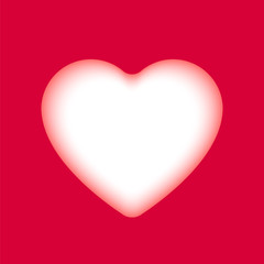 Hand-drawn paper cut red heart, vector element  