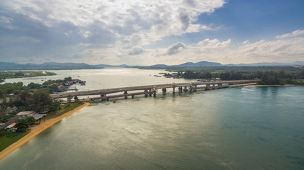 Obraz premium aerial photography Sarasin bridge Phuket