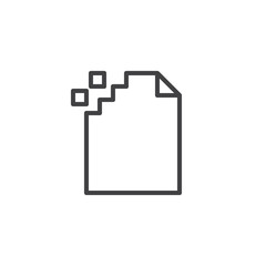 Corrupt file line icon, outline vector sign, linear style pictogram isolated on white. Symbol, logo illustration. Editable stroke