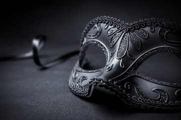 Carnival mask on a black background - obrazy, fototapety, plakaty