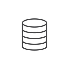 Virtual database storage line icon, outline vector sign, linear style pictogram isolated on white. Server storage symbol, logo illustration. Editable stroke