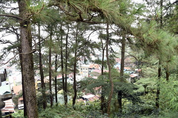 Fototapeta premium BAGUIO CITY, PHILIPPINES, DECEMBER 13, 2017, SM Store Shopping mall and city view from top of the Building, the summer Capital of Philippines