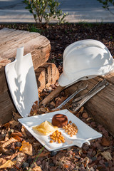 işçiler için açık havada kahve molası