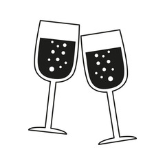 Glass of champagne icon