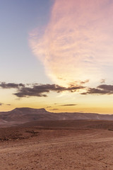 Fototapeta na wymiar Vertical photo morning colorful landscape of magic sunrise in judean desert in Israel.