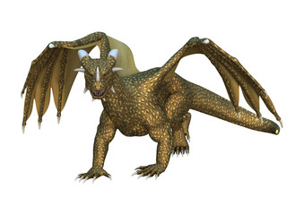 Obraz premium 3D Rendering Fantasy Dragon on White