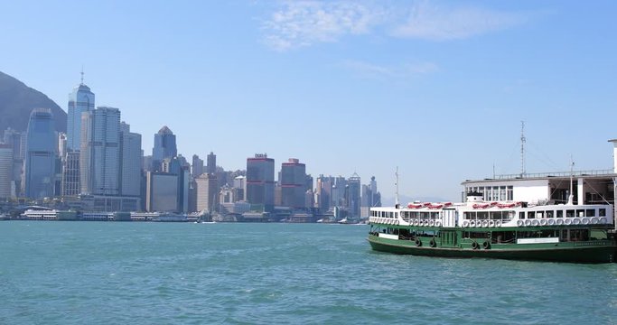 Ferry pier in Hong Kong city harbour