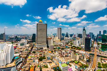 Cityscape Bangkok modern office buildings,Bangkok , Thailand