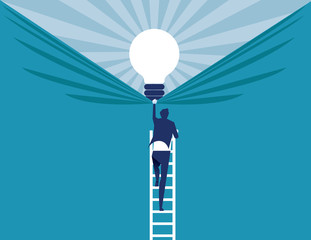 Businessman discover best ideas . Concept business vector illustration.