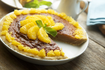 Peanut butter pie with fresh orange