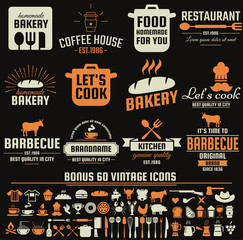Restaurant Retro Vector Logo for banner