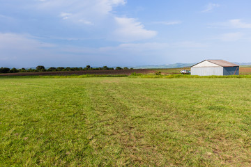 Grass Airstrip Plane Aircraft Hangar Farm